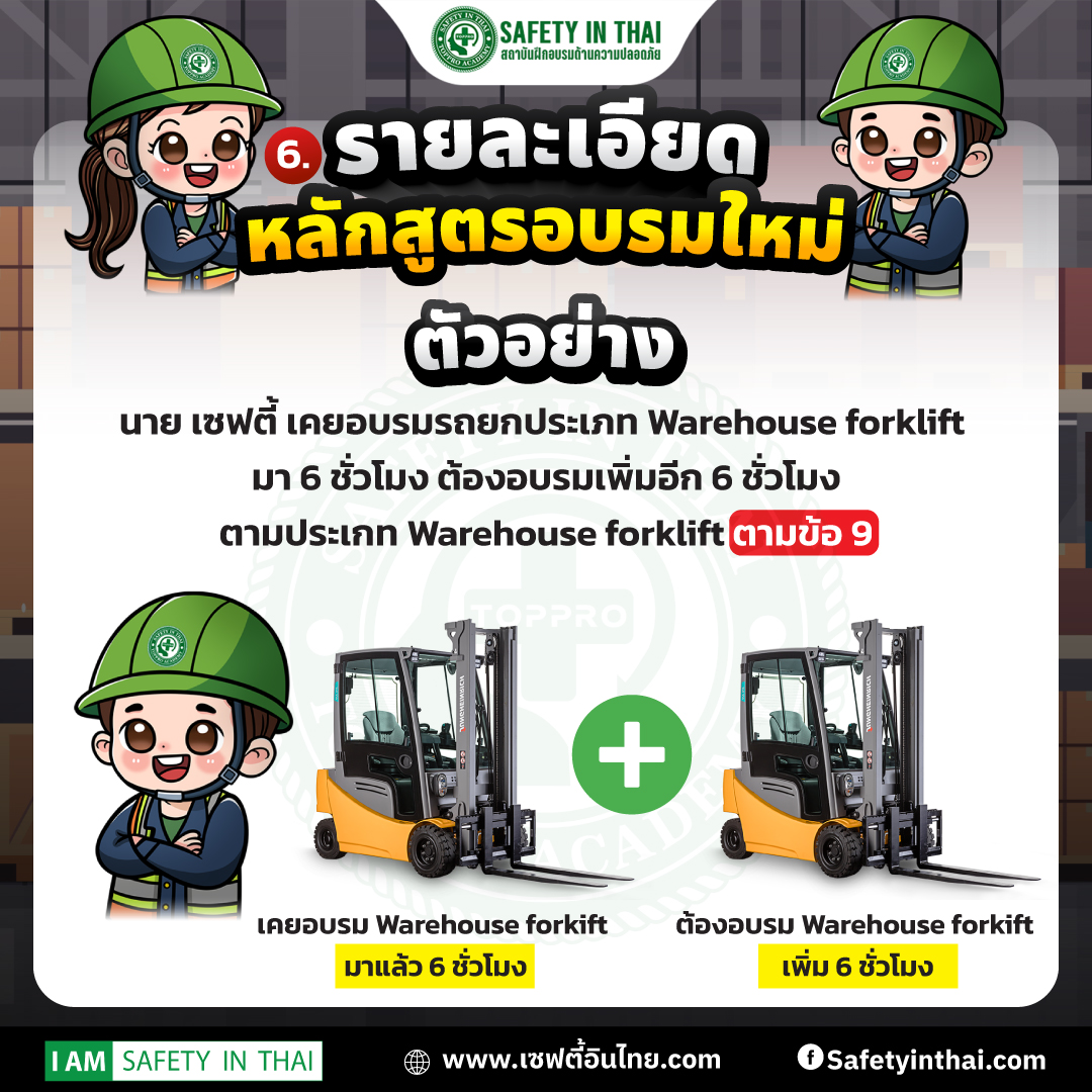 หลักสูตรการฝึกอบรมลูกจ้างซึ่งจะทำหน้าที่เป็นผู้ขับรถยก 2568